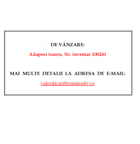 Adapost traseu, Nr. inventar 1