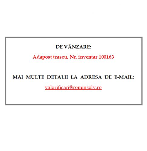 Adapost traseu, Nr. inventar 1