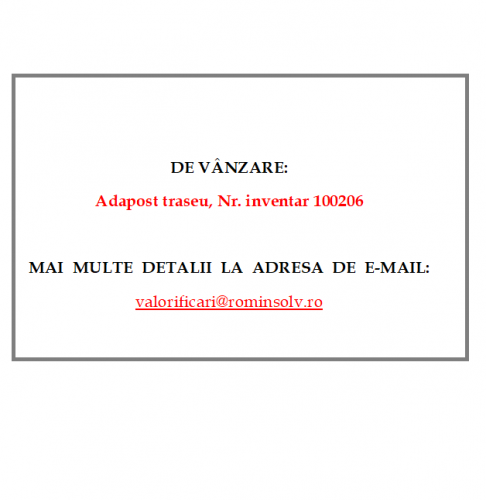 Adapost traseu, Nr. inventar 1