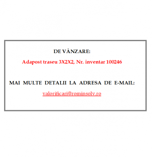 Adapost traseu 3X2X2, Inv.1002