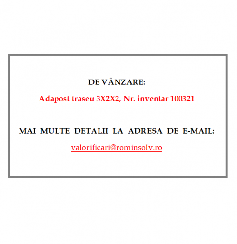 Adapost traseu 3X2X2,Inv. 1003