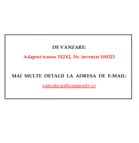 Adapost traseu 3X2X2,Inv. 1003