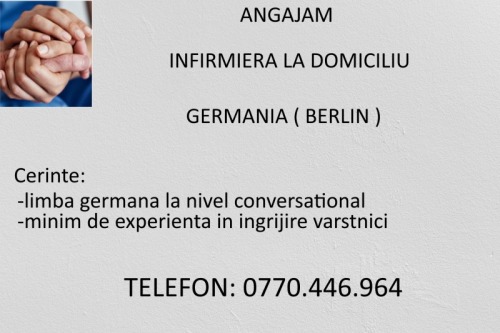 Angajam infirmiera la domicili