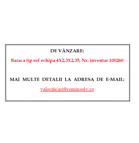 Baraca tip sef echipa 4X2,3X2,
