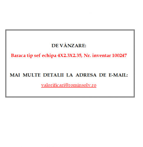 Baraca tip sef echipa 4X2.3X2.