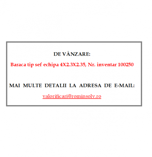 Baraca tip sef echipa 4X2.3X2.