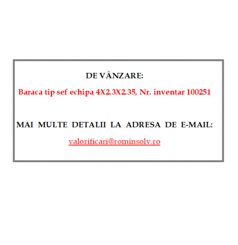 Baraca tip sef echipa 4X2.3X2.