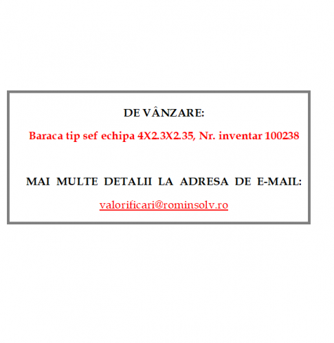 Baraca tip sef echipa 4X2.3X2.
