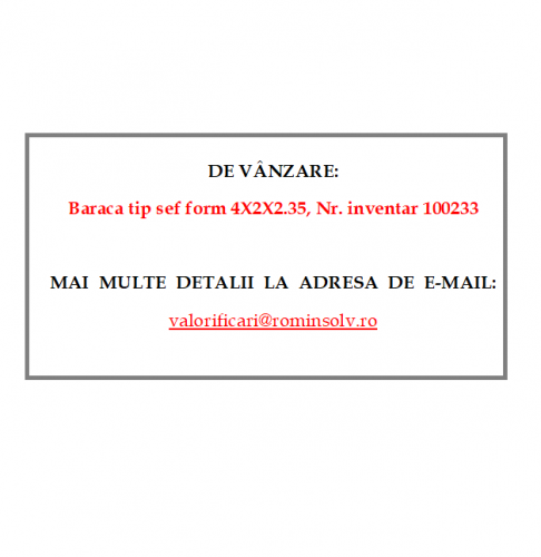 Baraca tip sef form 4X2X2.35,I