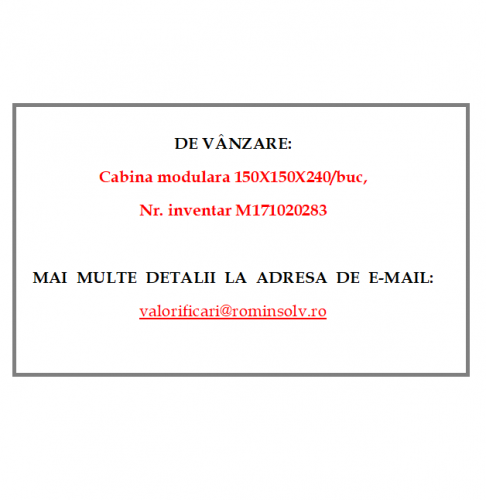 Cabina modulara 150X150X240/bu