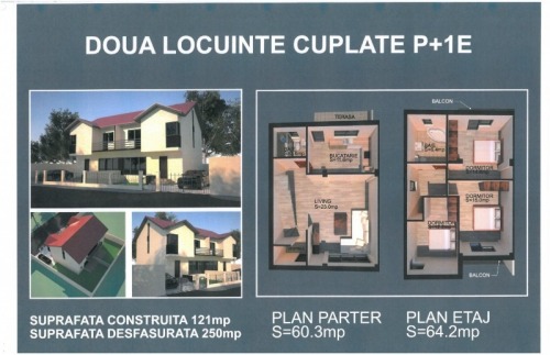 Case de vanzare tip duplex si 