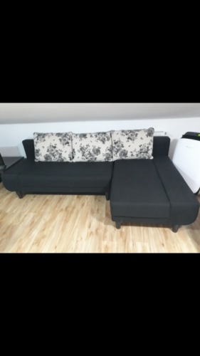 Coltar stofa neagra  3 perne i