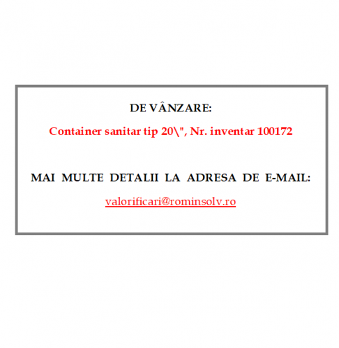 Container sanitar tip 20,Inv.1