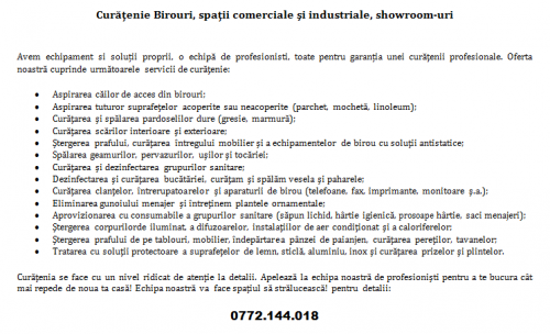 Cur    enie Birouri  spa  ii c