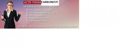Infiintare firma Targu Carbune