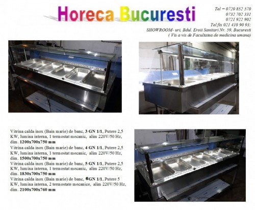 Vitrina calda inox(bain marie)