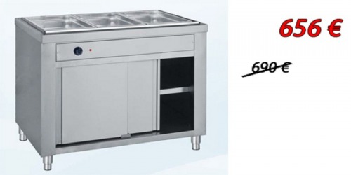 Vitrina calda inox 3GN1 1 pe s