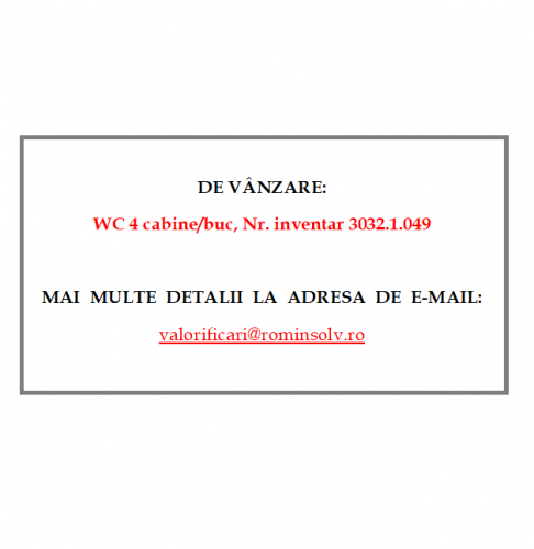 WC 4 cabine/buc, Nr. inventar 